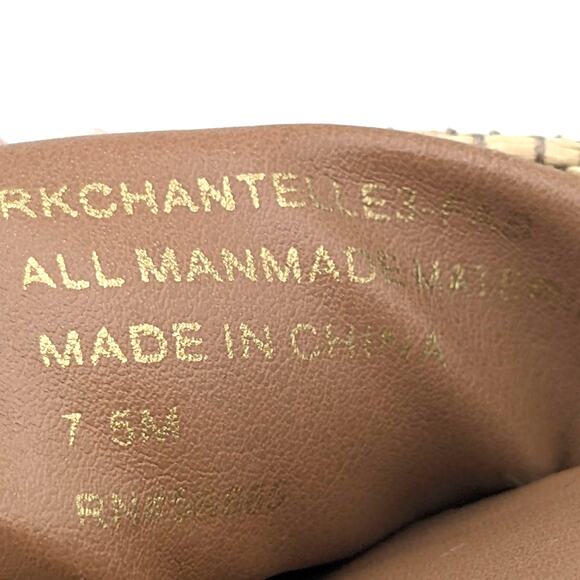 Nordstrom Cerise Faux Leather Weave Slide Sandal Women's Beige Size US7.5M EU38 - Picture 6 of 11